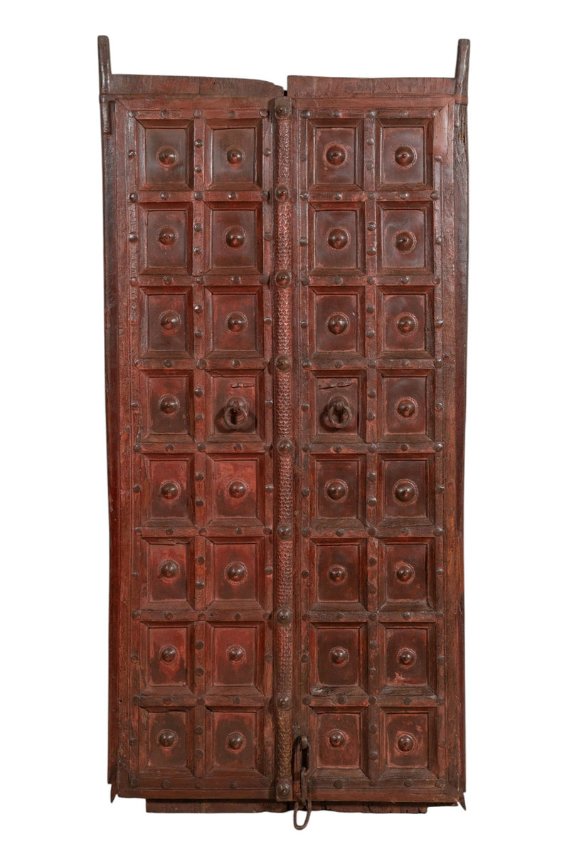 Biscottini Porta portone in legno massello e ferro da interno o da esterno vecchia e antica medievale scorrevole