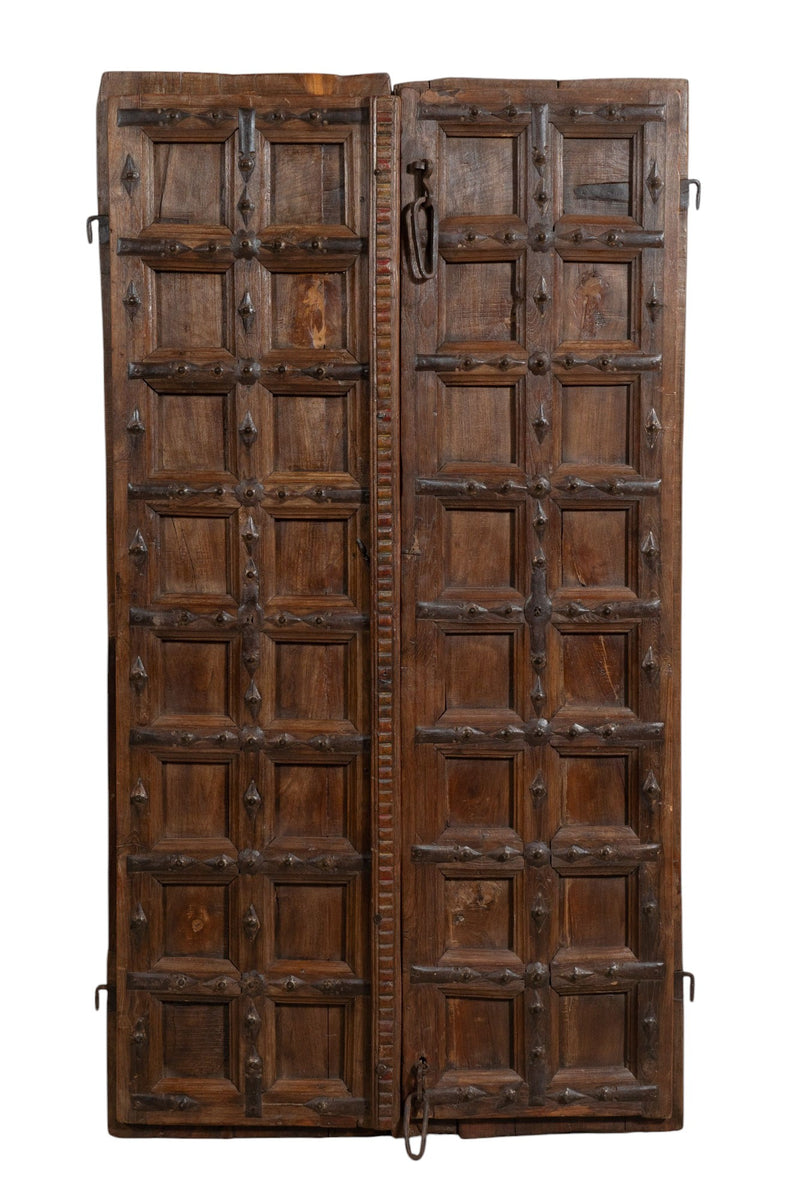 Biscottini Porta portone in legno massello e ferro da interno o da esterno vecchia e antica medievale scorrevole