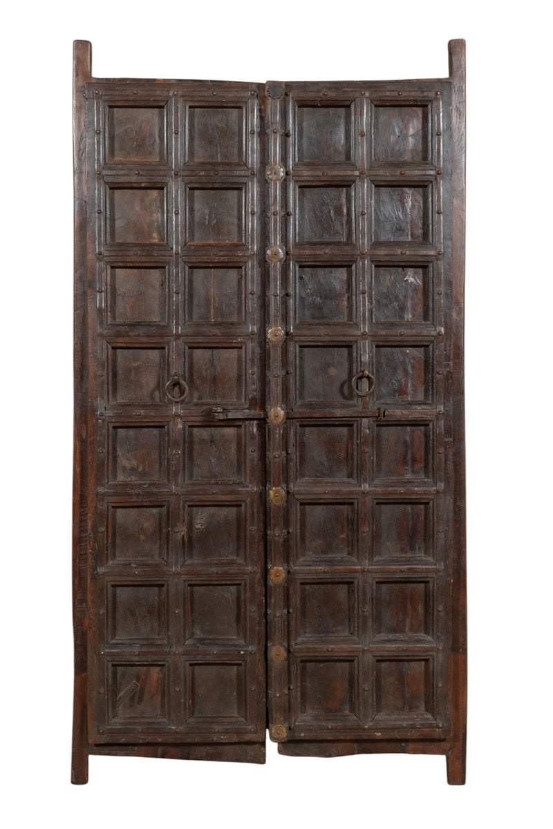 Biscottini Porta portone in legno massello e ferro da interno o da esterno vecchia e antica medievale scorrevole