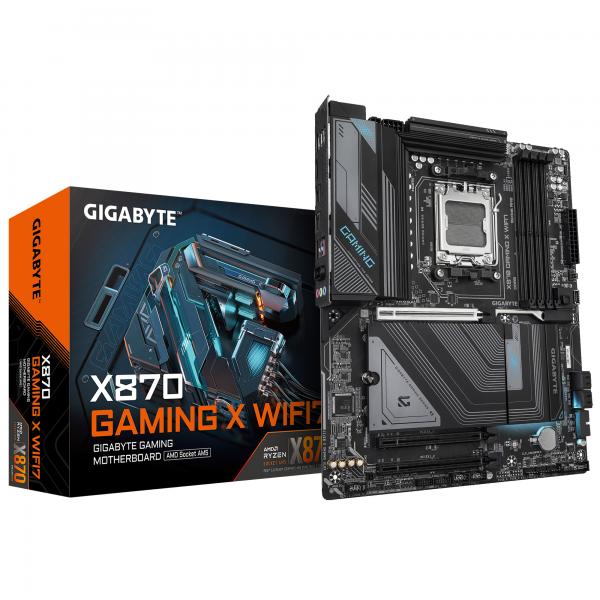 GIGABYTE X870 GAMING X WIFI7 Scheda Madre - Supporta CPU AMD Ryzen 9000, 16+2+2 fasi VRM, fino a 8000MHz DDR5 (OC), 1xPCIe 5.0 + 2xPCIe 4.0, Wi-Fi 7, LAN 2.5GbE, USB 4