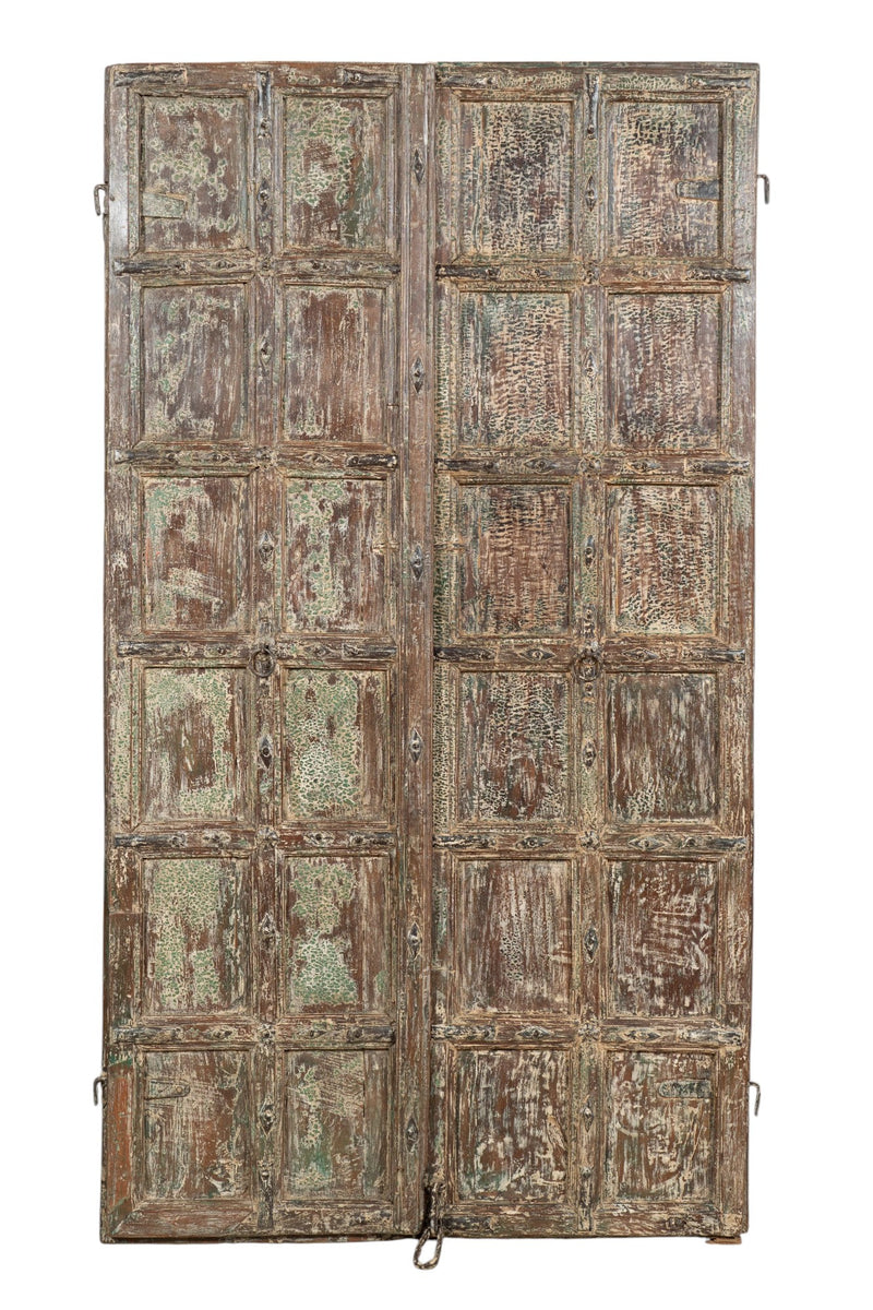 Biscottini Porta portone in legno massello e ferro da interno o da esterno vecchia e antica medievale scorrevole