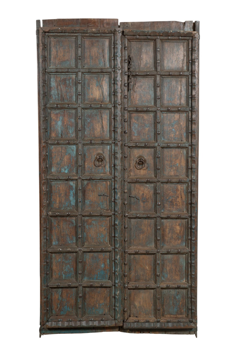 Biscottini Porta portone in legno massello e ferro da interno o da esterno vecchia e antica medievale scorrevole