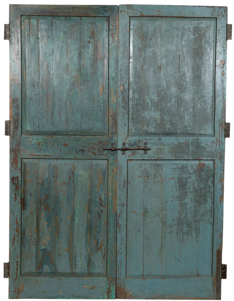 Biscottini Porta portone in legno massello e ferro da interno o da esterno vecchia e antica medievale scorrevole