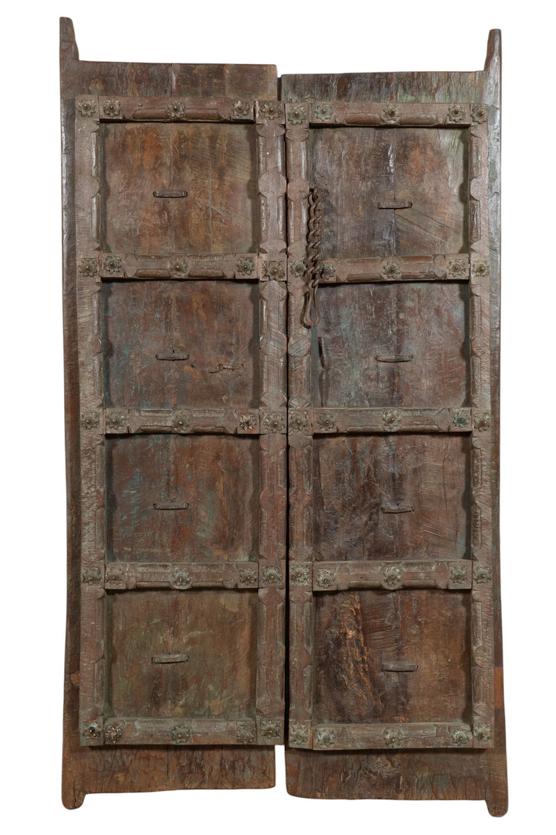 Biscottini Porta portone in legno massello e ferro da interno o da esterno vecchia e antica medievale scorrevole