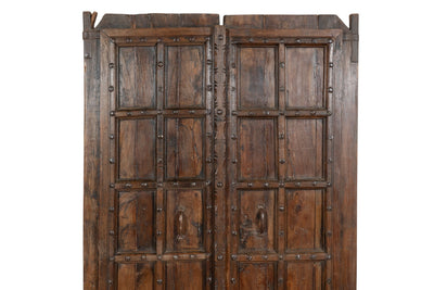 Biscottini Porta portone in legno massello e ferro da interno o da esterno vecchia e antica medievale scorrevole