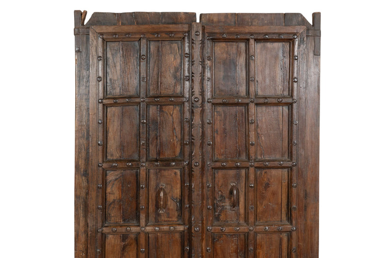 Biscottini Porta portone in legno massello e ferro da interno o da esterno vecchia e antica medievale scorrevole