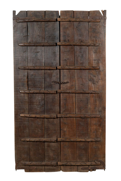 Biscottini Porta portone in legno massello e ferro da interno o da esterno vecchia e antica medievale scorrevole