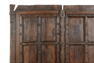 Biscottini Porta portone in legno massello e ferro da interno o da esterno vecchia e antica medievale scorrevole