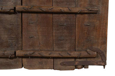 Biscottini Porta portone in legno massello e ferro da interno o da esterno vecchia e antica medievale scorrevole