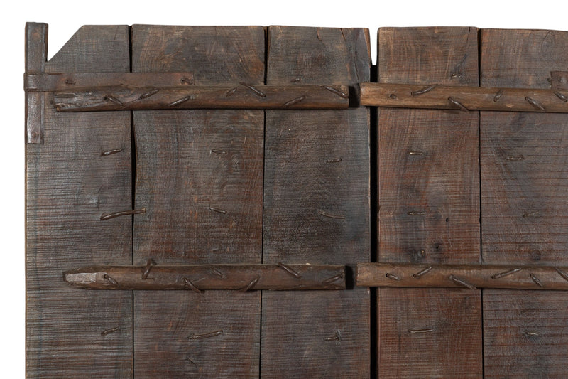 Biscottini Porta portone in legno massello e ferro da interno o da esterno vecchia e antica medievale scorrevole