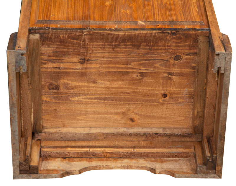 Biscottini Vetrina Country in legno massello di tiglio finitura noce L55xPR43xH150 cm. Made in Italy