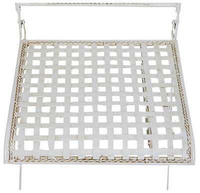 Biscottini Sedia in ferro battuto pieghevole da esterno da giardino da pranzo finitura bianca anticata L41xPR49xH96 cm