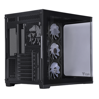 Case Itek DARK CAVE CURVED - Gaming Tower, ATX, 4x12cm ARGB fan, 2xUSB3, Type-C, Side & Front Panel Temp Glass