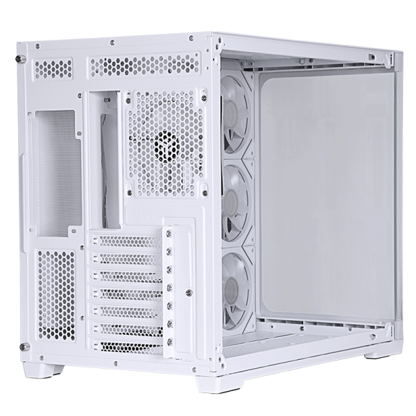 Case Itek DARK CAVE CURVED - Gaming Tower, ATX, 4x12cm ARGB fan, 2xUSB3, Type-C, Side & Front Panel Temp Glass, White Edition