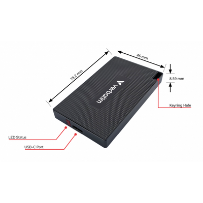 Verbatim 32030 unità esterna a stato solido 512 GB USB tipo-C USB 3.2 Gen 2x2 Grigio (Verbatim Metal Mini SSD USBC 3 G2 512GB)