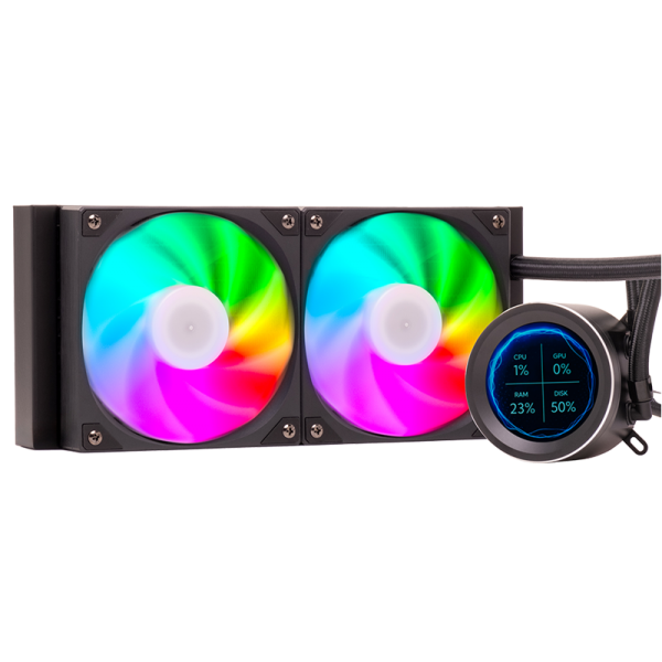 Dissipatore a liquido ARCTIC SPHERE LCD 240 - 240mm- Skt Universale- PWM fan- LCD 2.8" con software