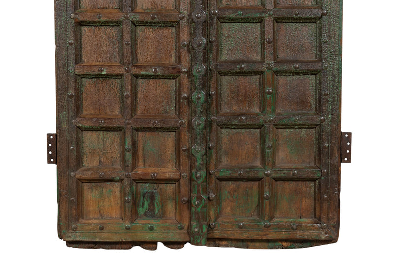 Biscottini Porta portone in legno massello e ferro da interno o da esterno vecchia e antica medievale scorrevole