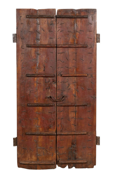 Biscottini Porta portone in legno massello e ferro da interno o da esterno vecchia e antica medievale scorrevole