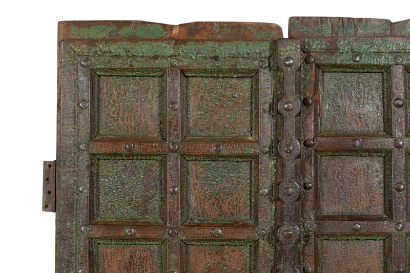 Biscottini Porta portone in legno massello e ferro da interno o da esterno vecchia e antica medievale scorrevole