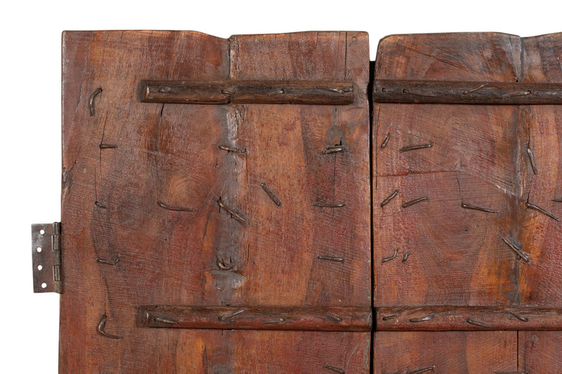 Biscottini Porta portone in legno massello e ferro da interno o da esterno vecchia e antica medievale scorrevole