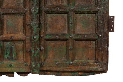 Biscottini Porta portone in legno massello e ferro da interno o da esterno vecchia e antica medievale scorrevole