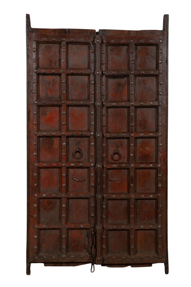 Biscottini Porta portone in legno massello e ferro da interno o da esterno vecchia e antica medievale scorrevole