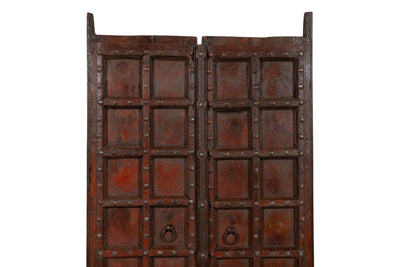 Biscottini Porta portone in legno massello e ferro da interno o da esterno vecchia e antica medievale scorrevole