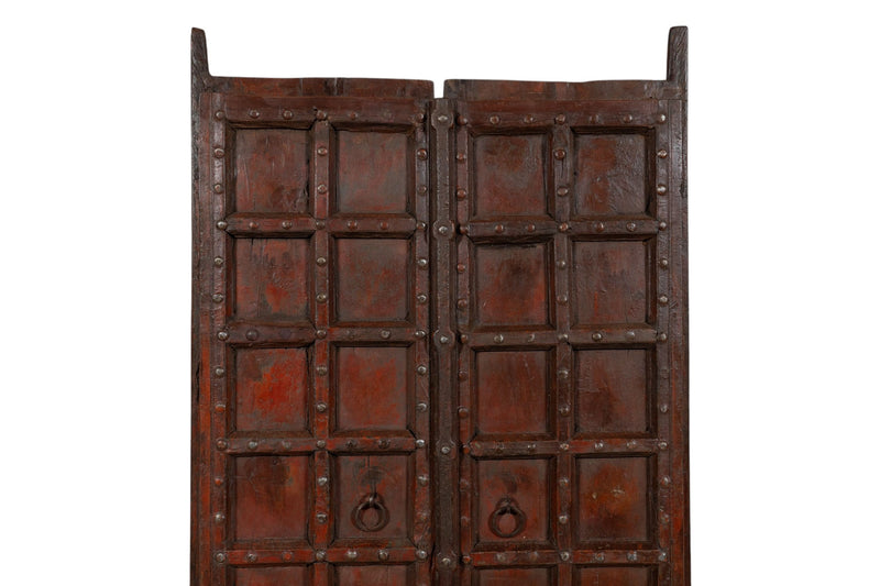 Biscottini Porta portone in legno massello e ferro da interno o da esterno vecchia e antica medievale scorrevole