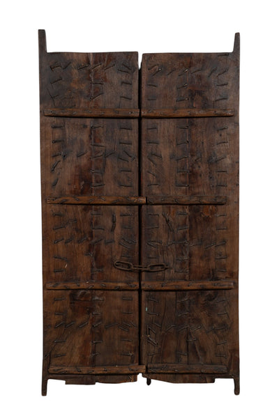 Biscottini Porta portone in legno massello e ferro da interno o da esterno vecchia e antica medievale scorrevole