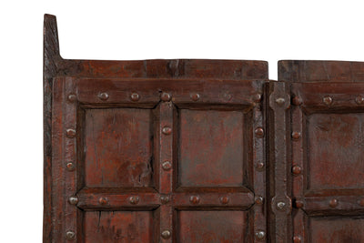 Biscottini Porta portone in legno massello e ferro da interno o da esterno vecchia e antica medievale scorrevole