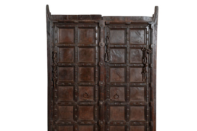 Biscottini Porta portone in legno massello e ferro da interno o da esterno vecchia e antica medievale scorrevole