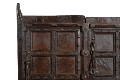 Biscottini Porta portone in legno massello e ferro da interno o da esterno vecchia e antica medievale scorrevole