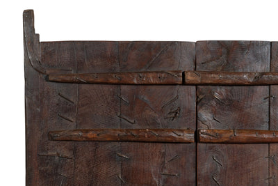 Biscottini Porta portone in legno massello e ferro da interno o da esterno vecchia e antica medievale scorrevole