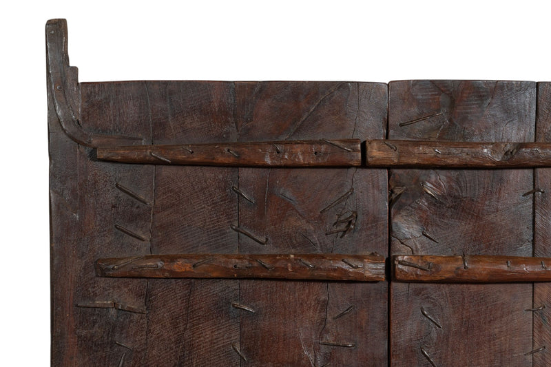 Biscottini Porta portone in legno massello e ferro da interno o da esterno vecchia e antica medievale scorrevole