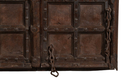 Biscottini Porta portone in legno massello e ferro da interno o da esterno vecchia e antica medievale scorrevole