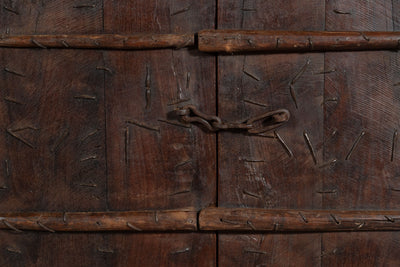 Biscottini Porta portone in legno massello e ferro da interno o da esterno vecchia e antica medievale scorrevole