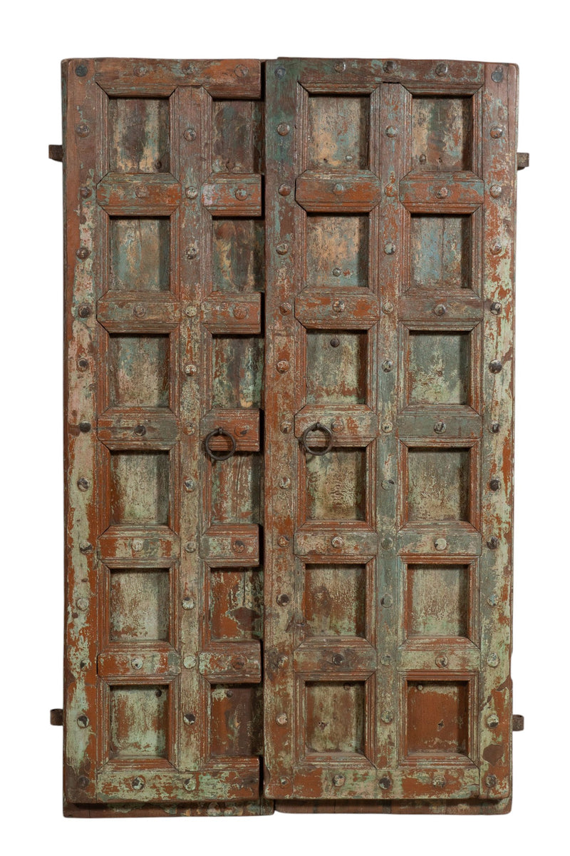 Biscottini Porta portone in legno massello e ferro da interno o da esterno vecchia e antica medievale scorrevole