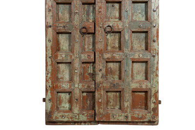 Biscottini Porta portone in legno massello e ferro da interno o da esterno vecchia e antica medievale scorrevole