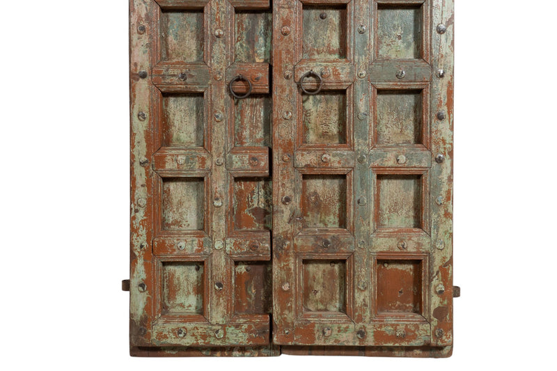 Biscottini Porta portone in legno massello e ferro da interno o da esterno vecchia e antica medievale scorrevole