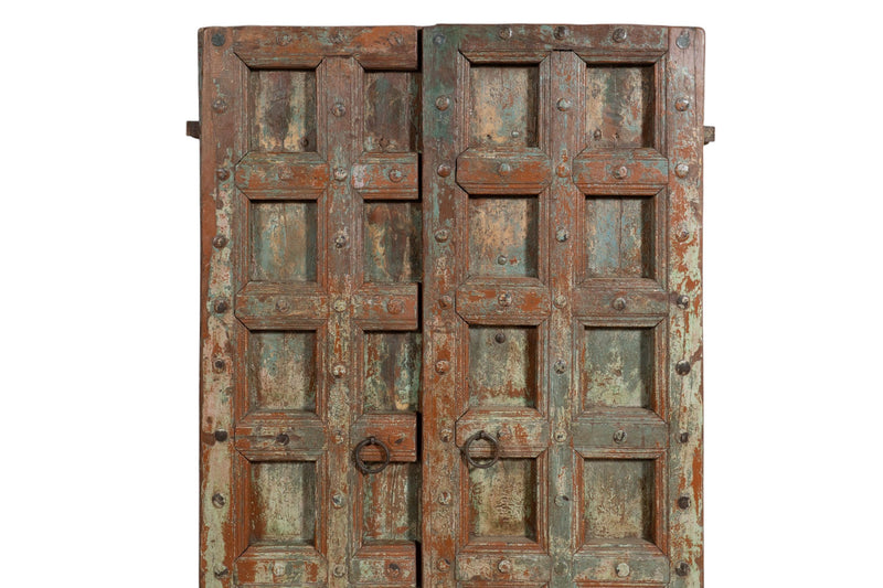 Biscottini Porta portone in legno massello e ferro da interno o da esterno vecchia e antica medievale scorrevole