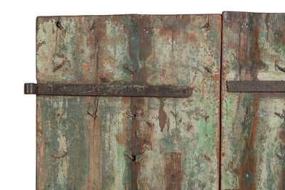 Biscottini Porta portone in legno massello e ferro da interno o da esterno vecchia e antica medievale scorrevole