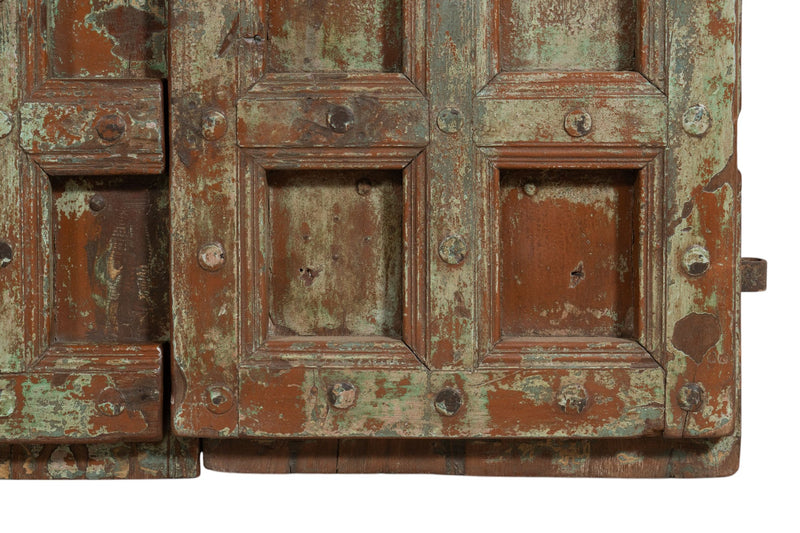 Biscottini Porta portone in legno massello e ferro da interno o da esterno vecchia e antica medievale scorrevole