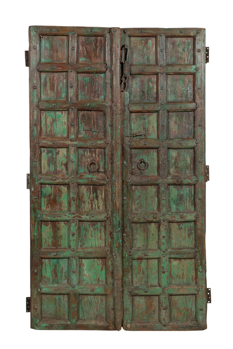 Biscottini Porta portone in legno massello e ferro da interno o da esterno vecchia e antica medievale scorrevole