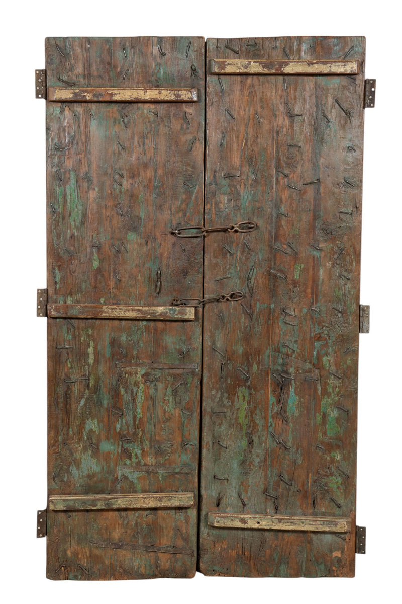 Biscottini Porta portone in legno massello e ferro da interno o da esterno vecchia e antica medievale scorrevole