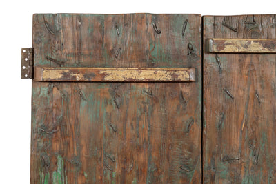 Biscottini Porta portone in legno massello e ferro da interno o da esterno vecchia e antica medievale scorrevole