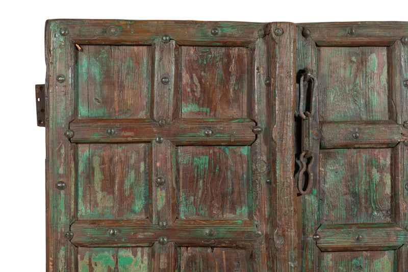 Biscottini Porta portone in legno massello e ferro da interno o da esterno vecchia e antica medievale scorrevole