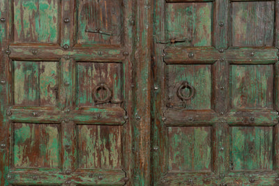 Biscottini Porta portone in legno massello e ferro da interno o da esterno vecchia e antica medievale scorrevole