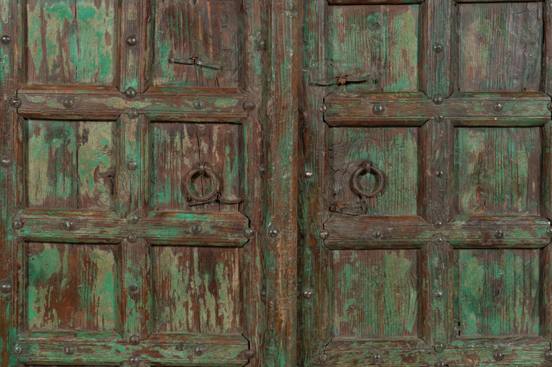 Biscottini Porta portone in legno massello e ferro da interno o da esterno vecchia e antica medievale scorrevole