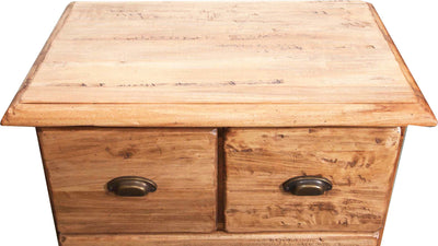 Biscottini Cassettiera Country in legno massello di tiglio finitura naturale L63xPR41xH100 cm. Made in Italy