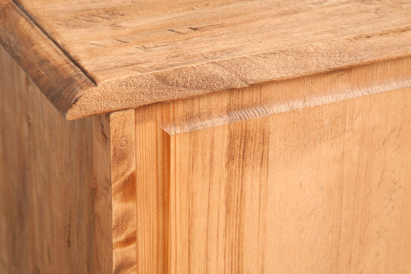 Biscottini Cassettiera Country in legno massello di tiglio finitura naturale L63xPR41xH100 cm. Made in Italy